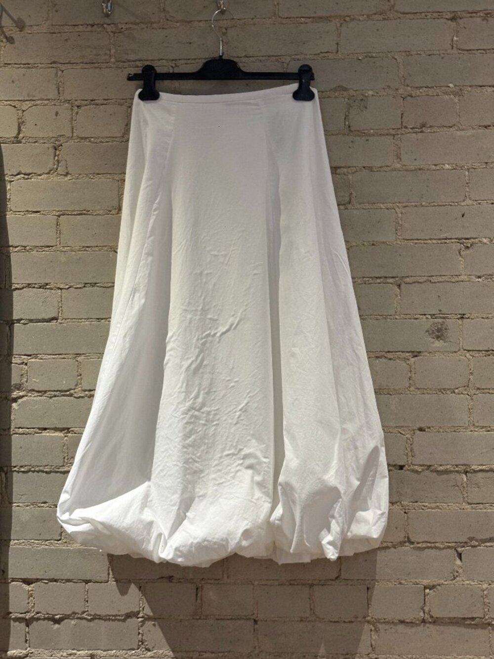 White Cotton Bubble Skirt